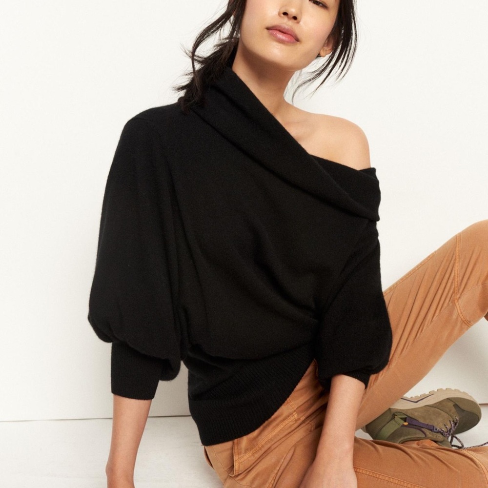 Anthropologie Cashmere Collection Natalie Cowl Neck Sweater Womens XS